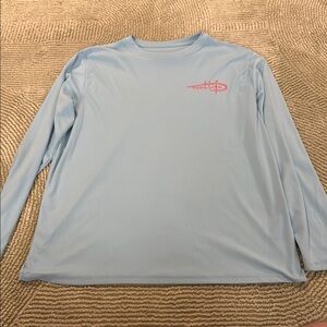 Reel Life Light Blue Long Sleeve Shirt with Flag